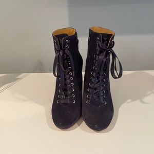 Sézane Navy Lace Up Boots